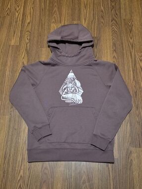 Volcom Youth Medium Riding Fleece Hoodie Hydrophobic Snowboard Layer Purple F46